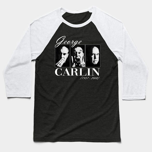 George Carlin Baseball T-Shirt by mia_me